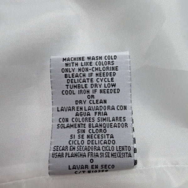Julian Taylor Womens White Long Jacket With Black Trim Button Front  Size 14