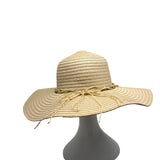 Head Wear Wide Brim Straw Sun Hat With Beaded & Shell Band For Women