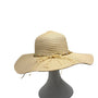 Head Wear Wide Brim Straw Sun Hat With Beaded & Shell Band For Women