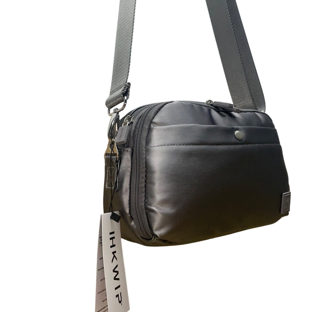 IHKWIP Unisex Black Nylon Adjustable Strap Convertible Crossbody Bag