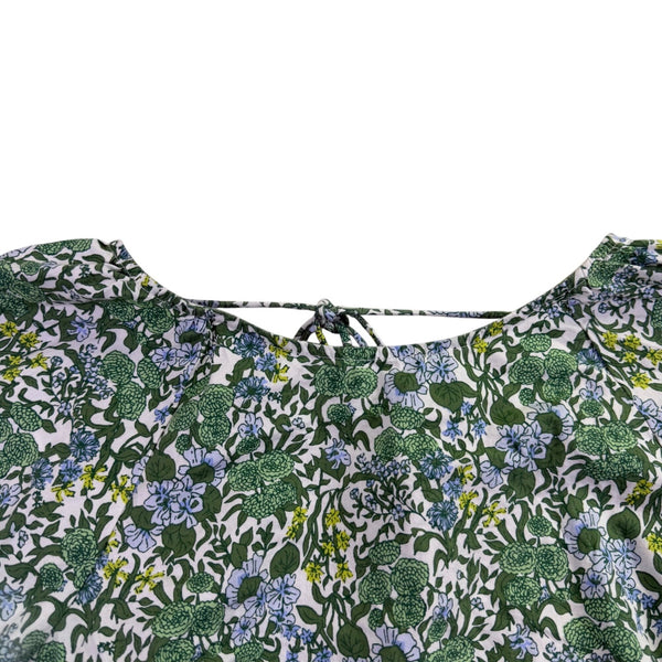 J.Crew Womens Green Floral Long Sleeve Blouse Lightweight Top