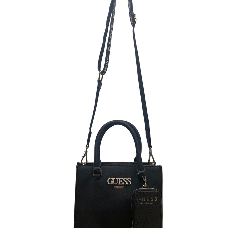 Guess Women’s Black Faux Leather Detachable Strap & Coin Pouch Crossbody Bag