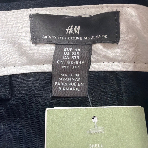 H&M Men Navy Recycled Skinny Fit Dress Pants Professional Wear Size 33R