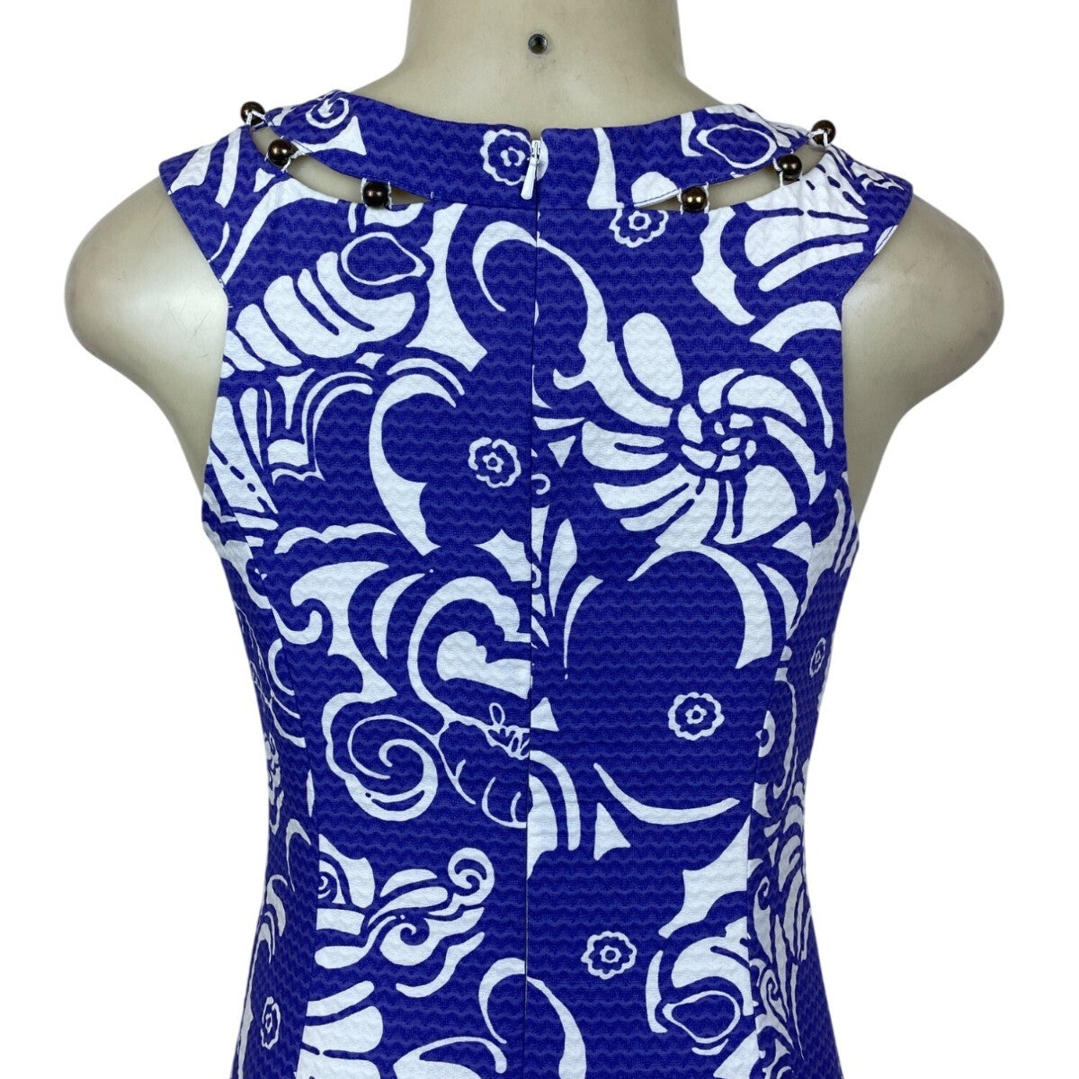 Lilly Pulitzer Purple & White Sleeveless Chain Detail Bodycon Dress Size 0