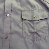 Coastal Mens Gray Cotton Long Sleeve Button-Down Military Style Shirt Size XL