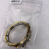 Antique-Style Gold Tone Rhinestone Hinged Floral Bracelet Gold & Brown Colors