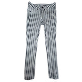 Tory Burch Women's White Blue Striped Marleen Stretchable Jeans Sz 26