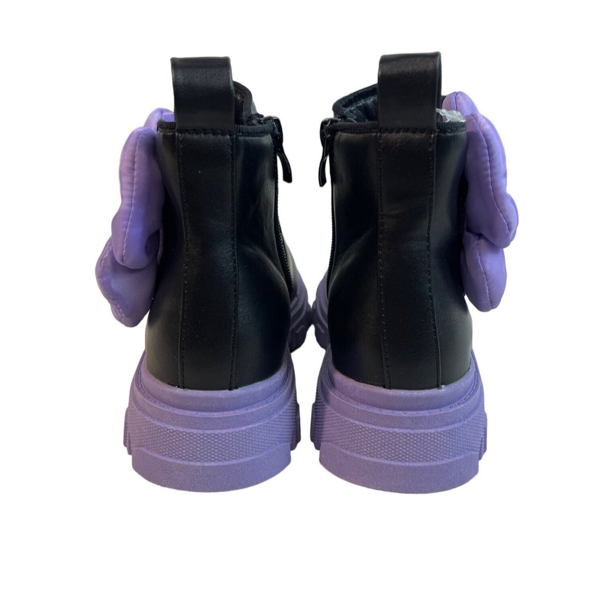 Dream Pairs Girls Side Zipper Chelsea Ankle Booties Purple Bow Knot Sz 1