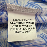 Santiki Womens Blue Wrap Dress Leaf Print Sleeveless Lightweight Vacation Sz  XL
