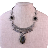 Kirks Folly Womens Silver Tone Labradorite Wire-Wrapped Statement Necklace