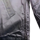 Vintage Mens Black Jacket W/ Faux Fur Collar Front Pockets & Gold Buttons Sz 42R