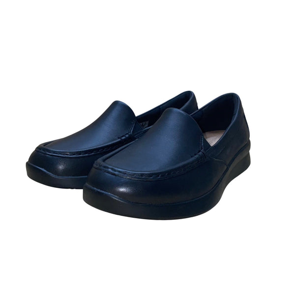 Clarks Women’s Black Leather Wide Fit Cushioned Ellowyn Lux Loafers Size 7.5