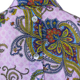 Hinson Wu Womens Pink Luxe Linen Paisley Tunic Shirt Dress Button Back Size M