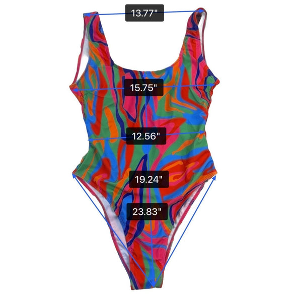 Fashion Nova Womens Multicolor Swimsuit & Headscarf Set Sz Large