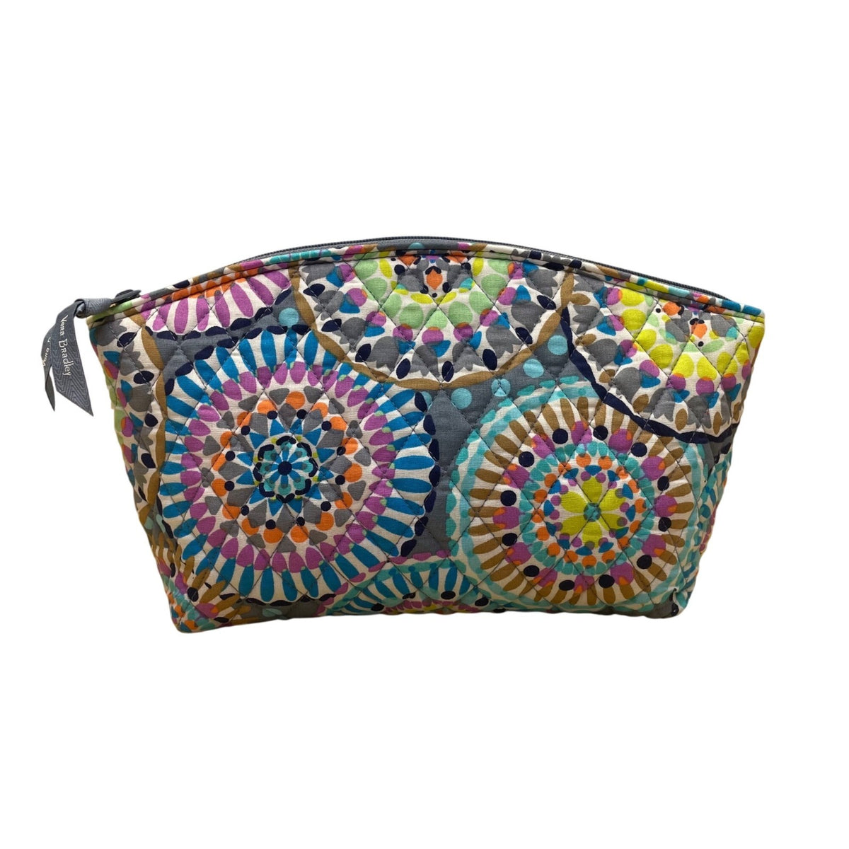 Vera Bradley Multicolor Quilted Medallion Pattern Polyester Zipper Cosmetic Bag