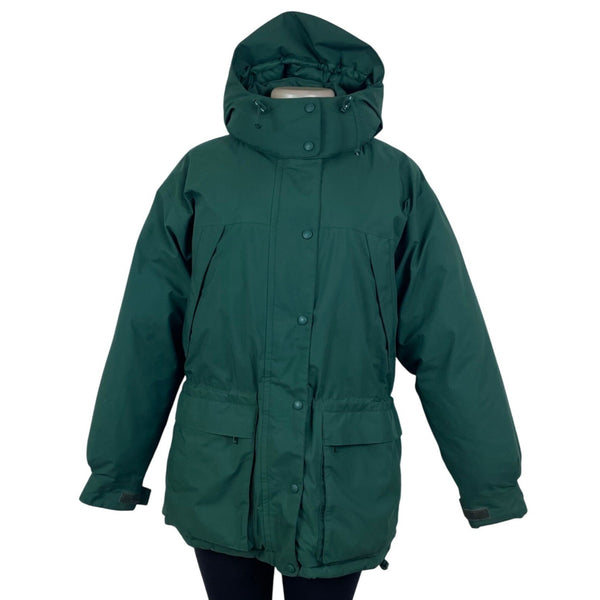 Eddie Bauer Women’s Green Nylon Hooded Winter Parka Coat Warm & Stylish Size L