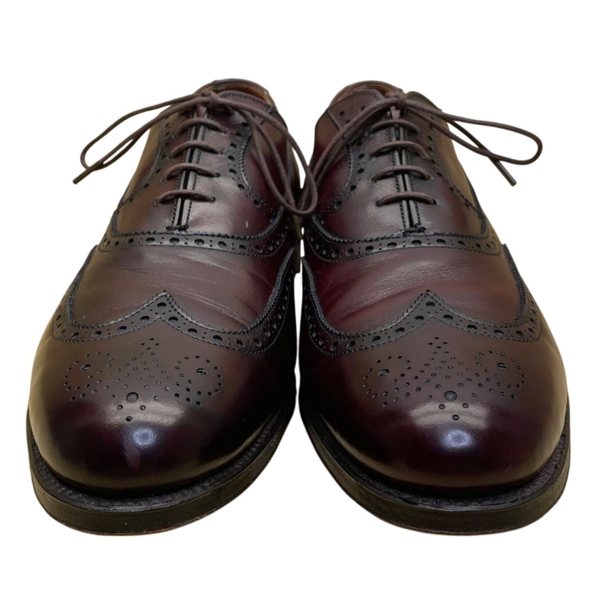 Alden Men’s Burgundy Genuine Leather Wingtip Oxfords Shoes Size 10.5