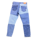 Pacsun Mens Blue Denim Patchwork Slim Taper Jeans Cotton Casual Size 30x30