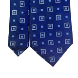 Jos A Bank Mens Blue 100% Silk Necktie Stain Resistant Traveler Geometric Patter