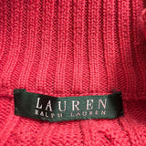 Lauren Ralph Lauren Womens Red Cable Knit Full Zip Sweater With Pockets