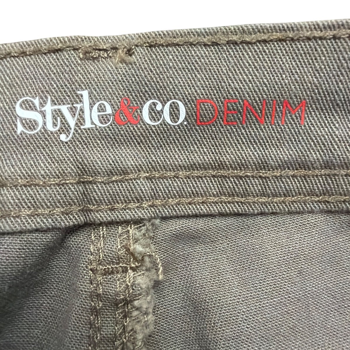 Style & Co Women Brown Slim Leg Pants High Rise Tummy Control 16P