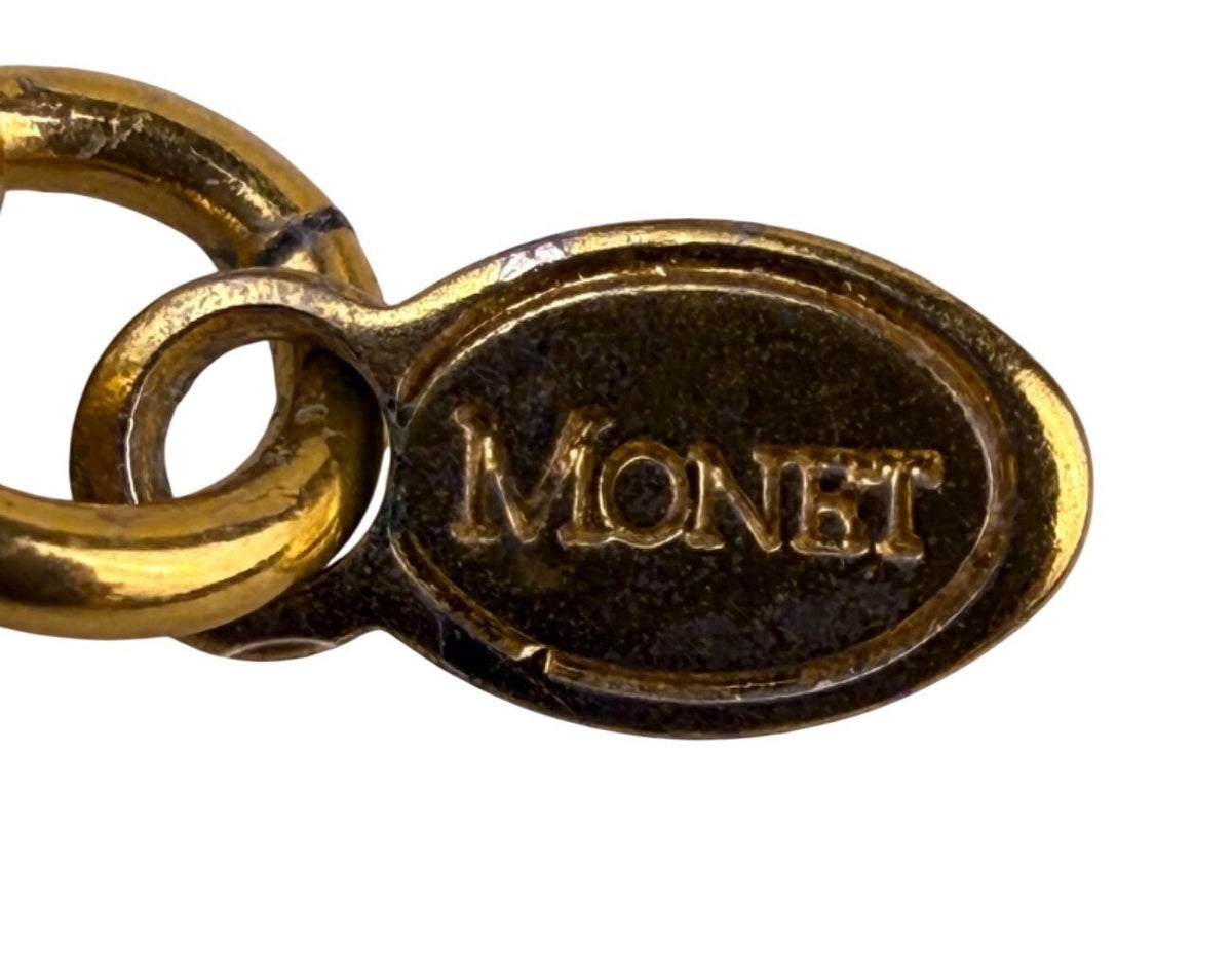 Monet Gold Tone Womens Rope Chain Necklace Vintage Classic Jewelry Piece