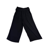 Michael Kors Women Black Wide Leg Belted Cropped Pants Size 6