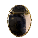 Vintage Unknown Womens Gold Tone Resin Cameo Brooch Oval Shape Pin
