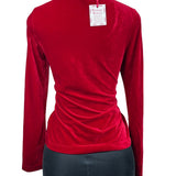 Pajamagram Womens Red Velour Long Sleeve Top S Soft Elegant Comfortable New