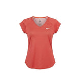Nike Womens Red Dri-FIT Short Sleeve V-Neck Activewear Top Size  XL