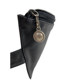 Architect Women's Black Leather With Silver Tone Accents Belly Bag  Sz M