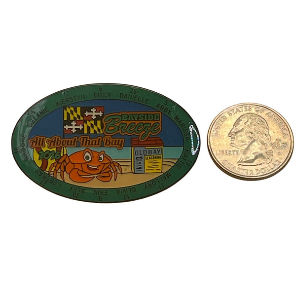 Bayside Breeze "All About That Bay" Maryland Crab Enamel Pin 2016