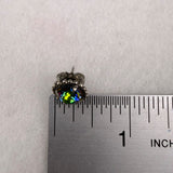 Sorrelli Womens Silver Tone Beaded Stud Earrings With Iridescent Round Crystals