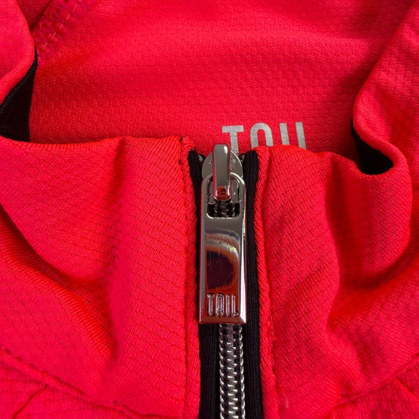 Tail Womens Red Polyester/Spandex Short Sleeve Half-Zip Performance Polo Shirt X