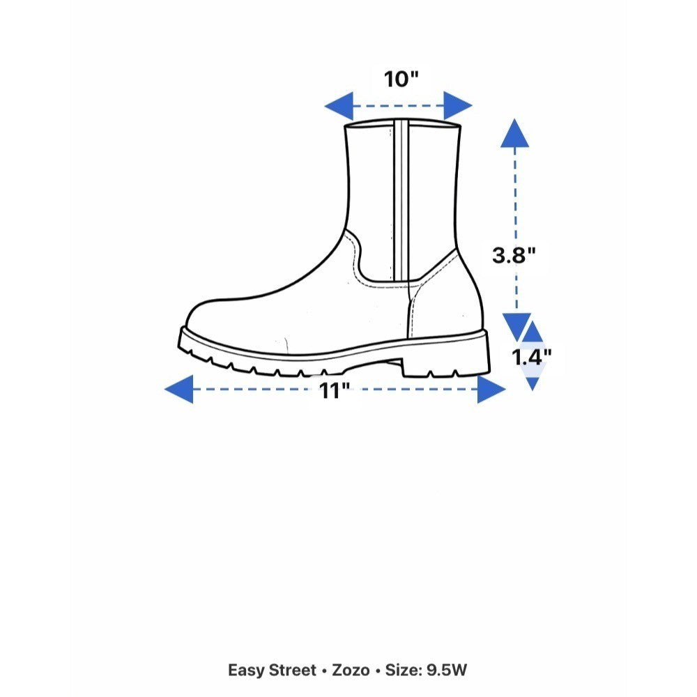 Easy Street Women’s Brown Vegan Pebbled Side Zipper Zozo Ankle Boots Size 9.5W