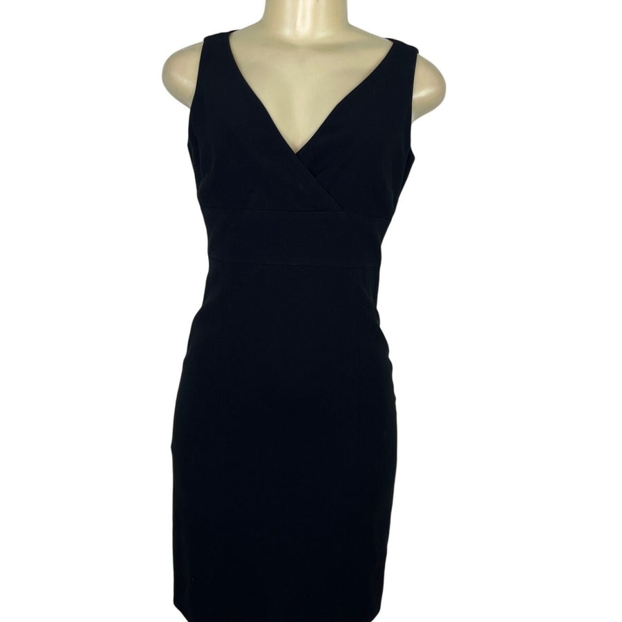 Ann Taylor Petites Black Sleeveless Sheath Dress V-Neck Back Zip Size 2P