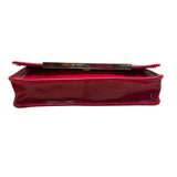 Ted Baker Women’s Red Patent Quilted With Gold Accent Bar Evening Clutch