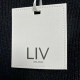 Liv Milano Womens Black Sweater Rhinestone Collar 3/4 Sleeves Pullover Sz XS