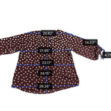 Papermoon Womens Brown Polyester Floral Print Blouse With Tie Sleeves Size XXL
