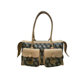 Dooney & Bourke Women’s Beige & Gray Monogram Leather Logo Pocket Tote Bag