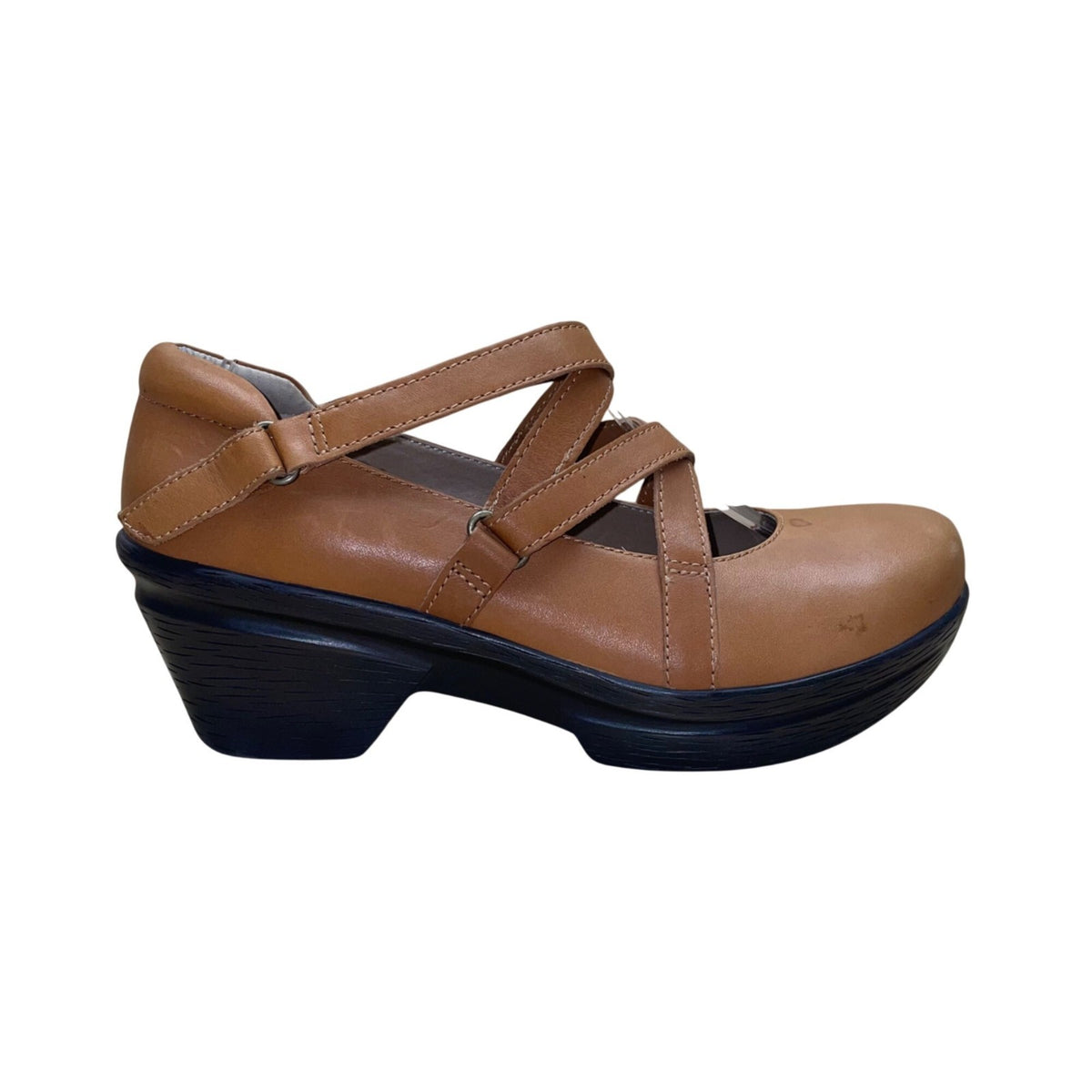 Sanita Women’s Butterscotch Leather Strapped Platform Neve Clogs Size 8.5/9US
