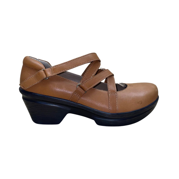 Sanita Women’s Butterscotch Leather Strapped Platform Neve Clogs Size 8.5/9US
