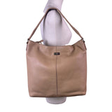 Cole Haan Women’s Tan Pebbled Leather Zippered Hobo Style Satchel Bag