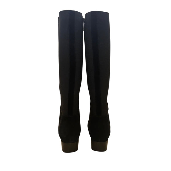 Aquatalia Women’s Black Suede & Stretch Calve Knee-High Nolita Boots Size 6.5M
