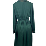 XSL Women’s Green Zip Up pockets Button Arm Dress