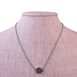 Kendra Scott Womens Silver Tone Drusy Pendant Necklace Adjustable Length Chain