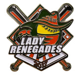 Lady Renegades 2017 Soft Enamel Softball Pin W/ Hat & Bats Design