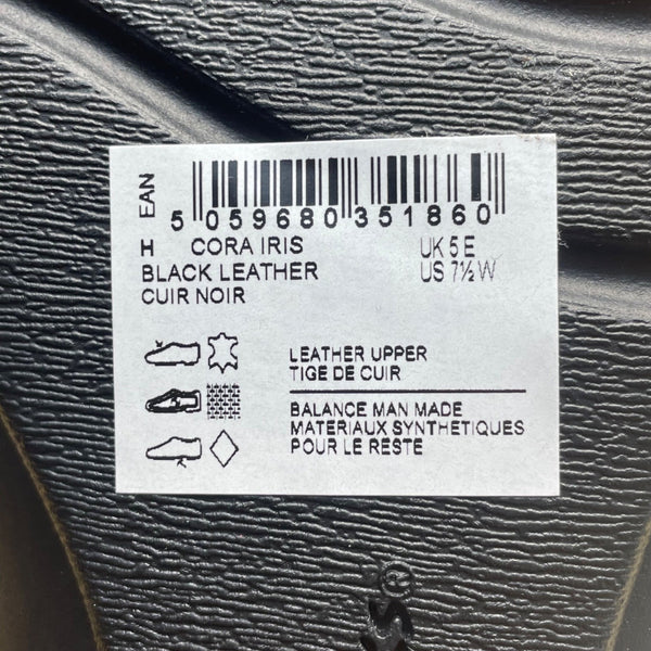 Clarks Women’s Black Leather Cora Iris Slip-On Wide Width Flat Shoes Size 7.5