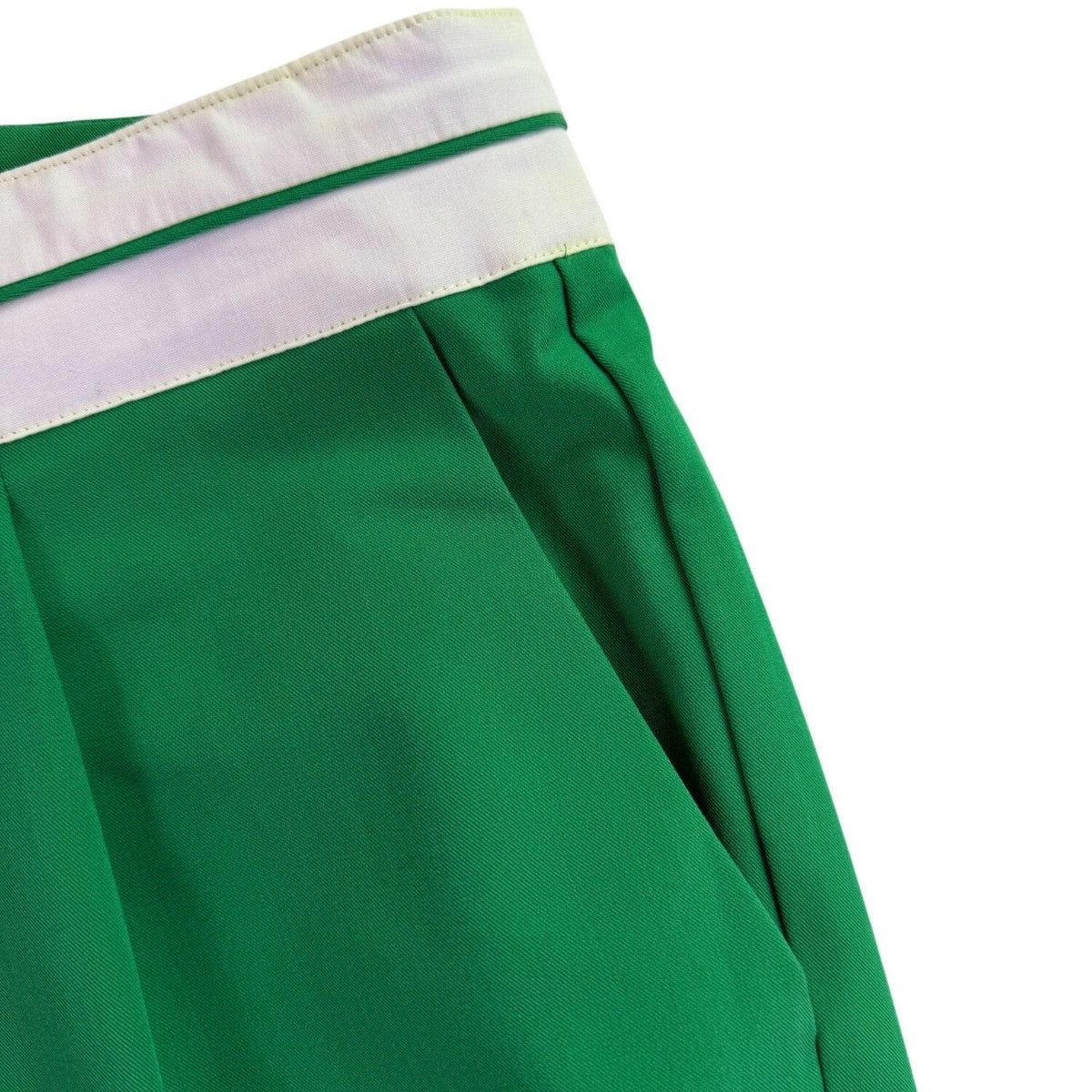 WAYF Womens Green Polyester Wide-Leg Pants Comfortable Elastic Waistband Size L