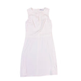 Kala Womens White Silk Sleeveless A-Line Dress Keyhole Detail Size S